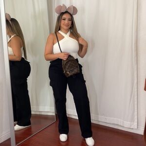 Zara Black Womens Cargo Jeans